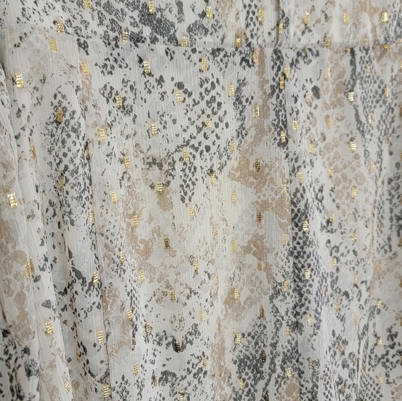 Chico's | Faux Snakeskin Metallic Print Midi Skirt US Size 12 - Picture 5 of 6